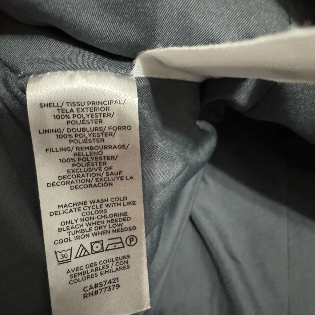 Ann Taylor Women Gray Textured Zip-Up Crew Neck Long Sleeve Jacket Size 12 - Image 13