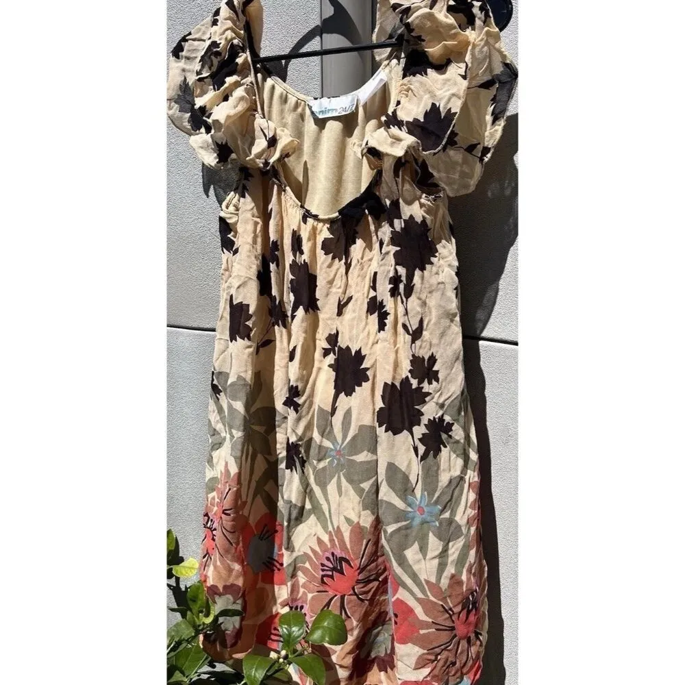 Denim 24 7 Tunic Top Shirt Blouse 20W 20 Floral Roll Tab Pintuck Boho Western Red - Image 16