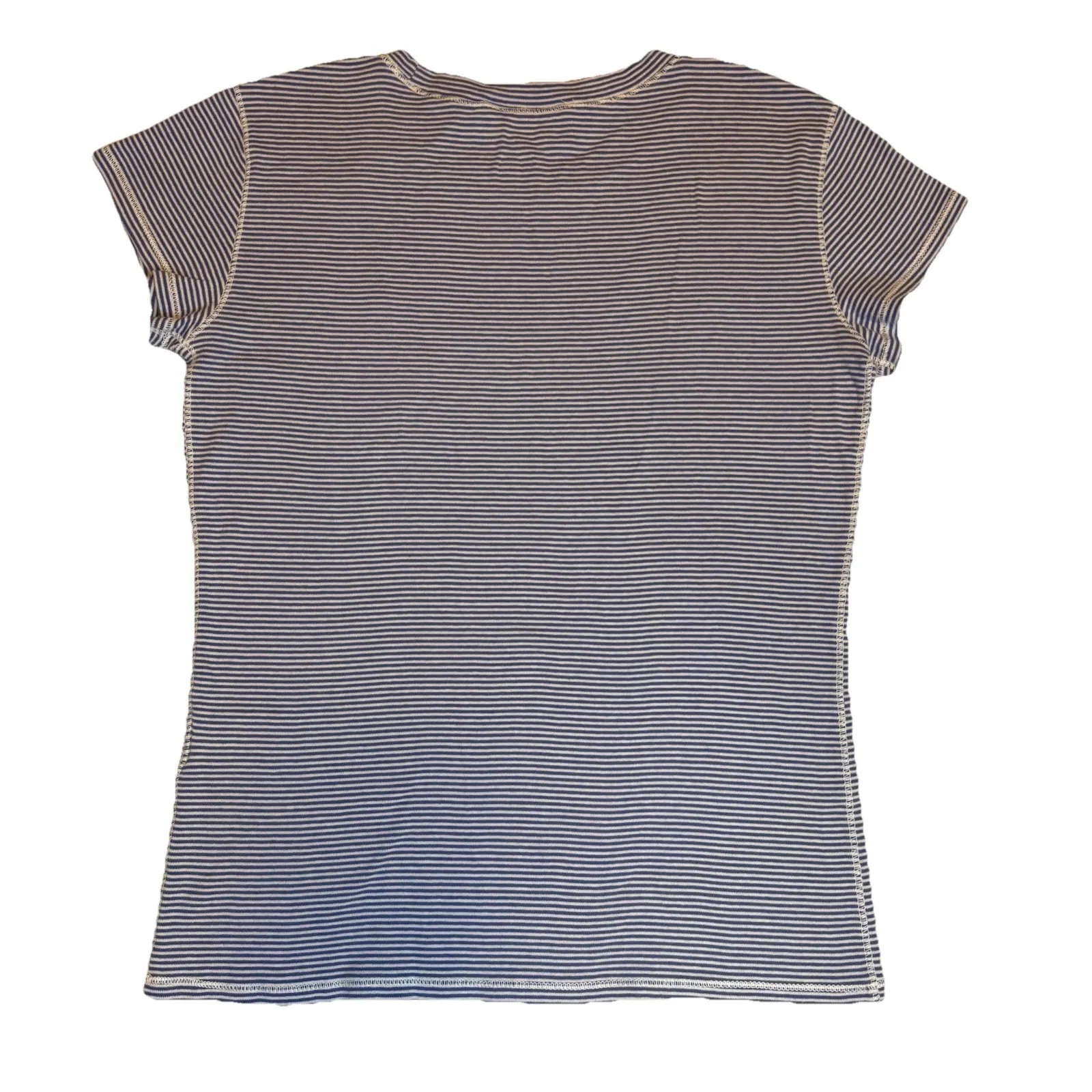 Ralph Lauren Polo Women Blue/White Stripe Crew Neck Short Sleeve T Shirt Small # - Image 4