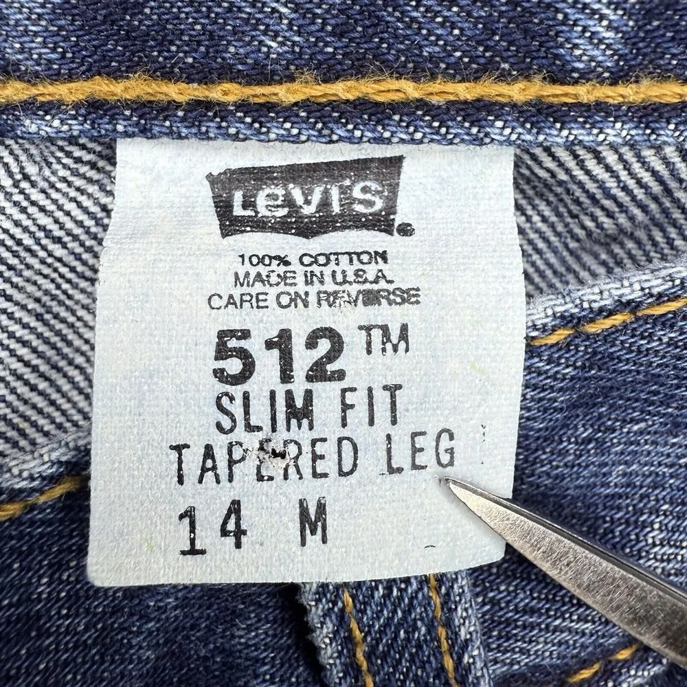 Vintage Levis 32x30 14 512 Slim Tapered Jeans Made In USA Classic Denim Mom Jean - Image 6