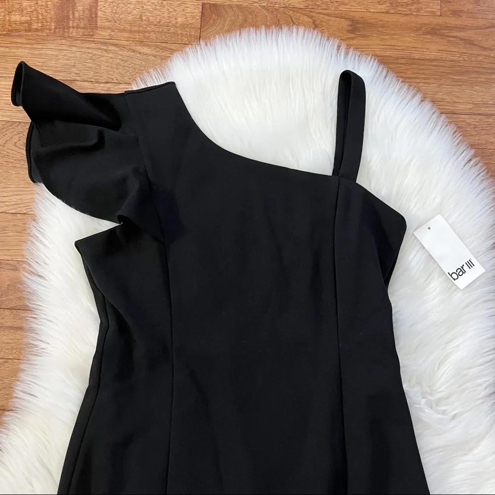 Bar III Black Ruffle Bodycon Dress - Image 4