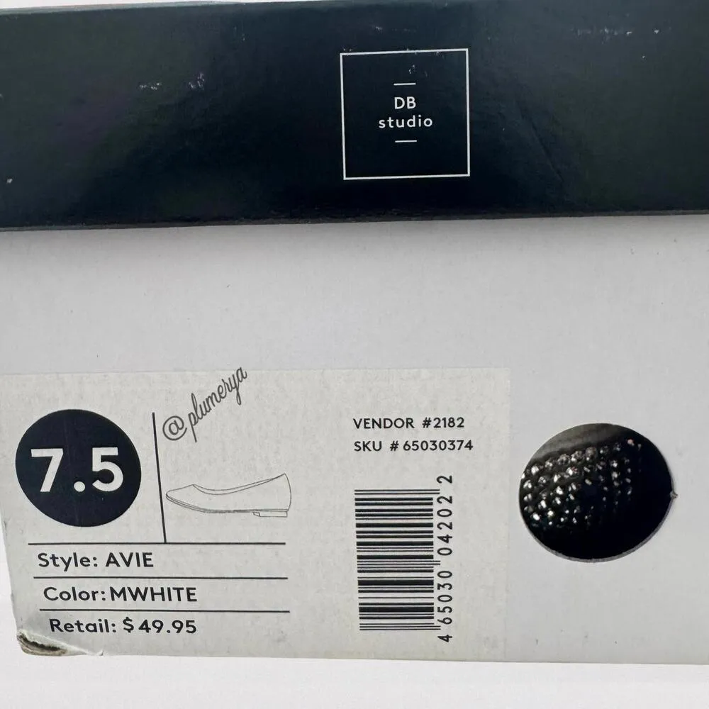 DB Studio Crystal & Iridescent Stone Wedding Ballet Flats Size 7.5 Silver - Image 6