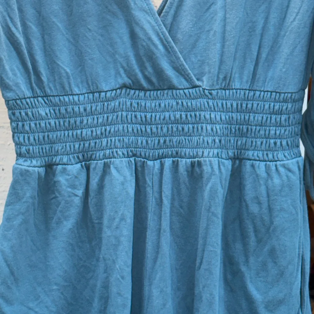 American Eagle Romper V-Neck size with Ruched Sleeves - Image 3