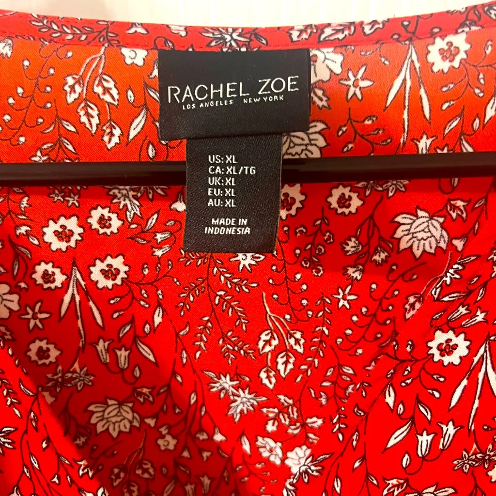 Rachel Zoe Vibrant Red Floral Blouse - Image 2