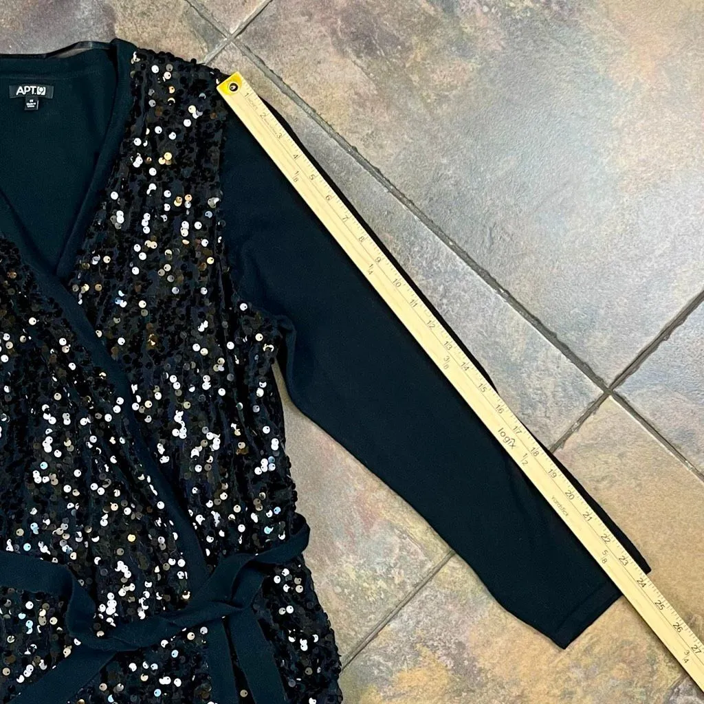 APT. 9 Black Sequined Cardigan Belt 1X - Image 4