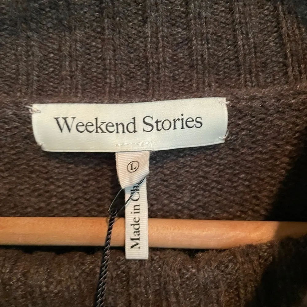 NWT Weekend Stories Lofty Jersey Sweater‎ Dress L Brown Size L - Image 4