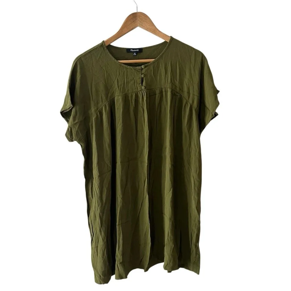 Madewell Green Babydoll Mini Dress Size XXL - Image 2