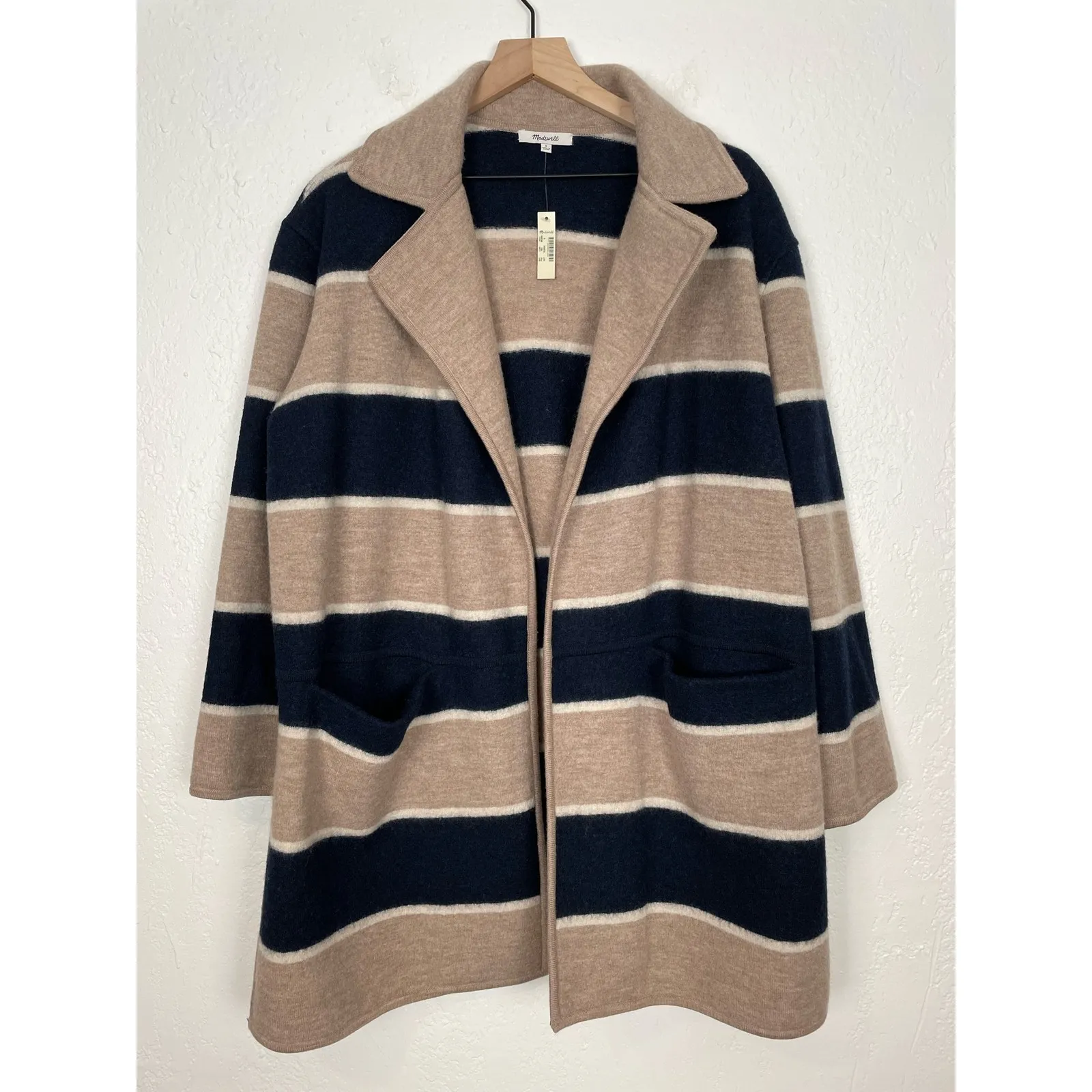Madewell Merino Wool Striped Ballard Sweater Coat NWT Unassuming Normcore Small - Image 4