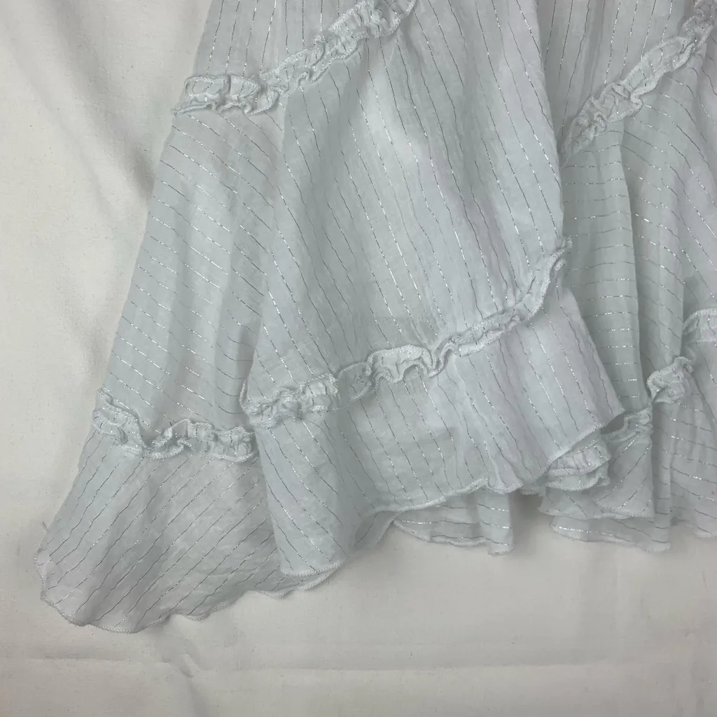 Candie's size 5 30 Asymmetrical Denim White Skirt ruffle cowgirl y2k vintage vib - Image 3