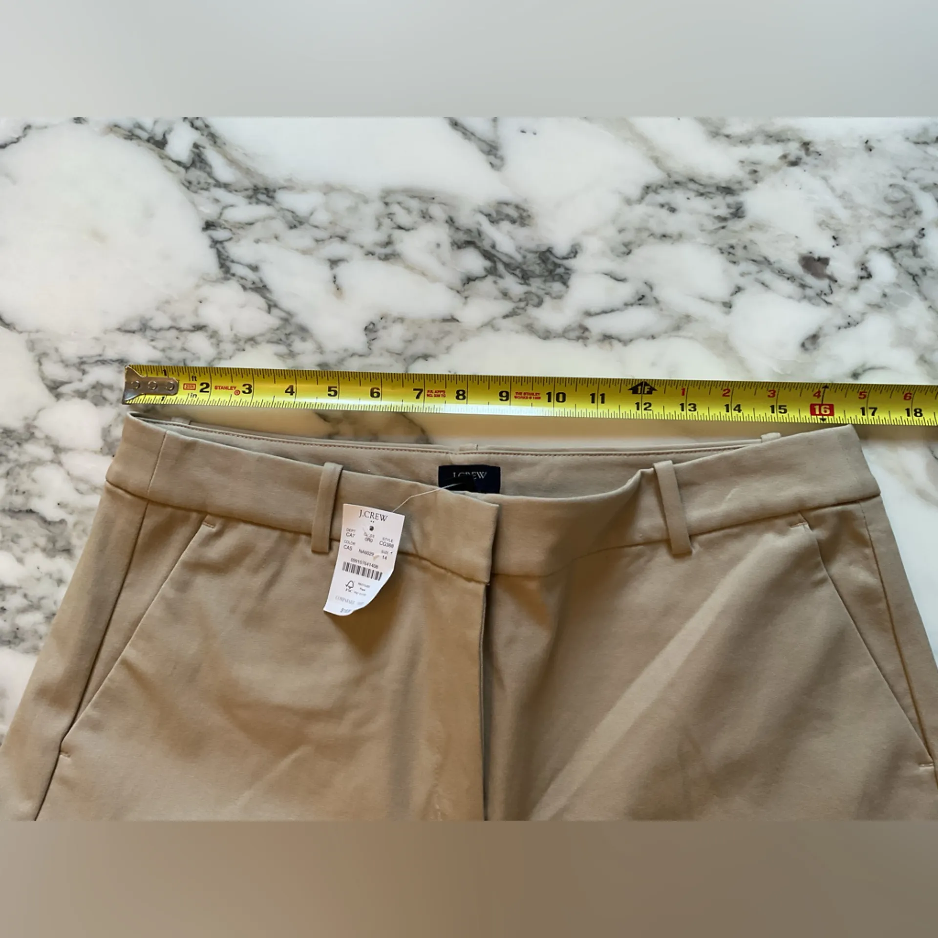 NWT J. Crew Khaki wide leg Chino Pant Sz 14 mark on leg needs wash - Image 6