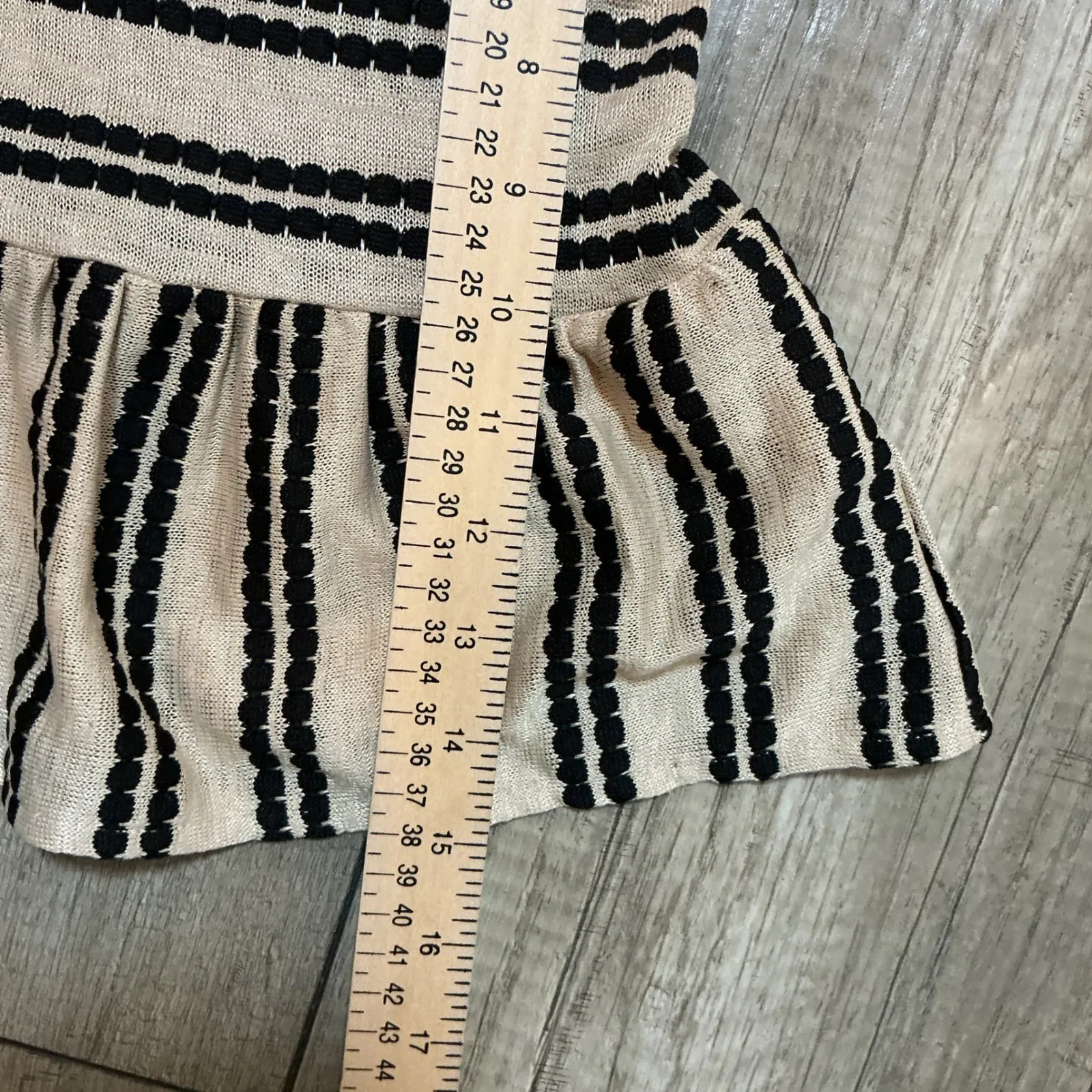 Free People Dress XS Black Lace Sleeveless‎ Striped Ruffle Hem Casual Summer - Image 4