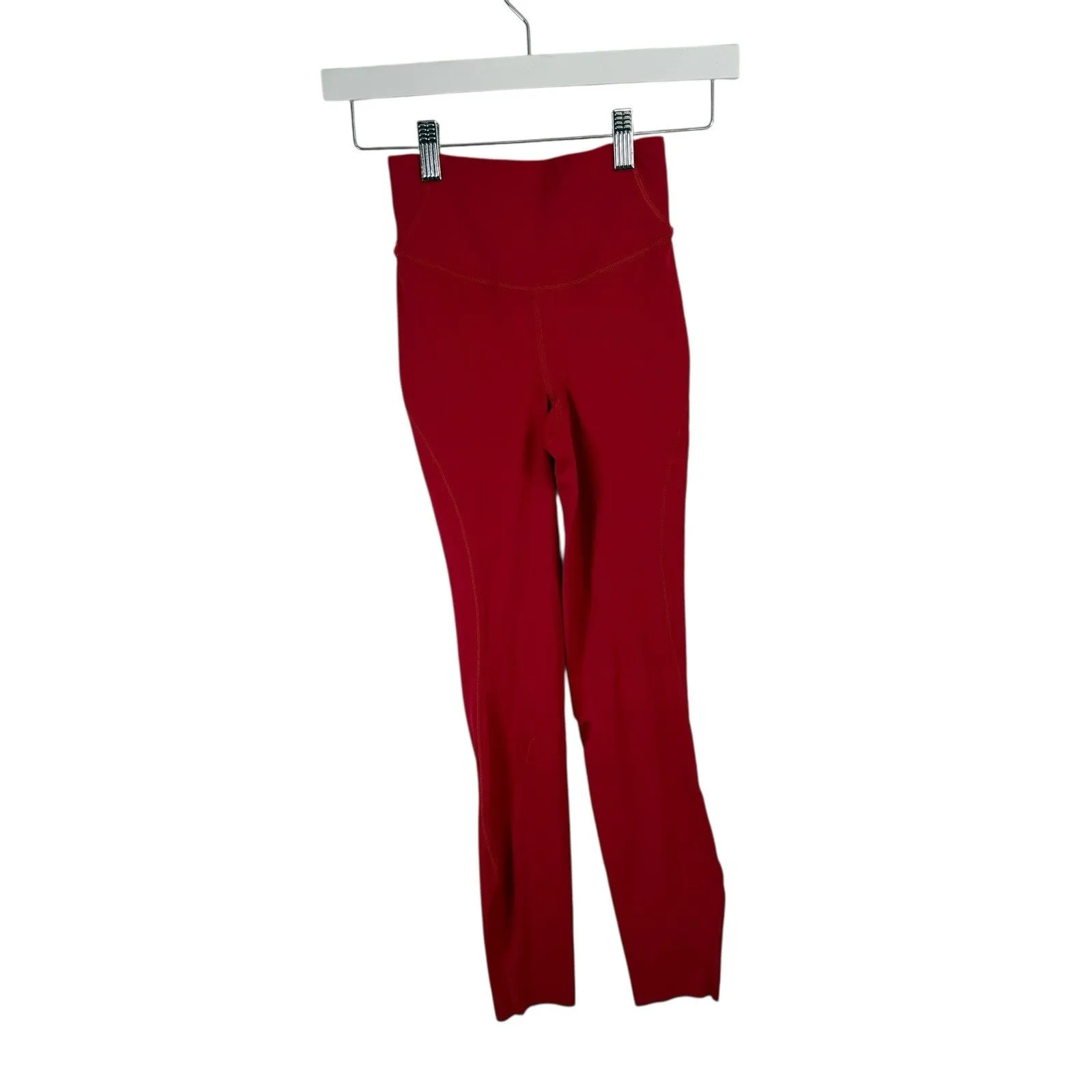 Lululemon Base Pace HR Crop Leggings 23" Dark Red Athletic Gym FLAW Womens 0 - Image 2