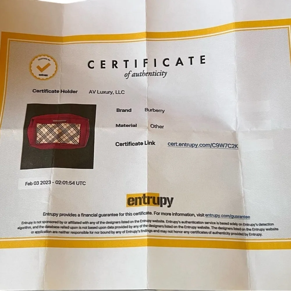 Burberry Red Nova Check Canvas Mini Crossbody Pouch w/ Chain & COA NWOT - Image 8