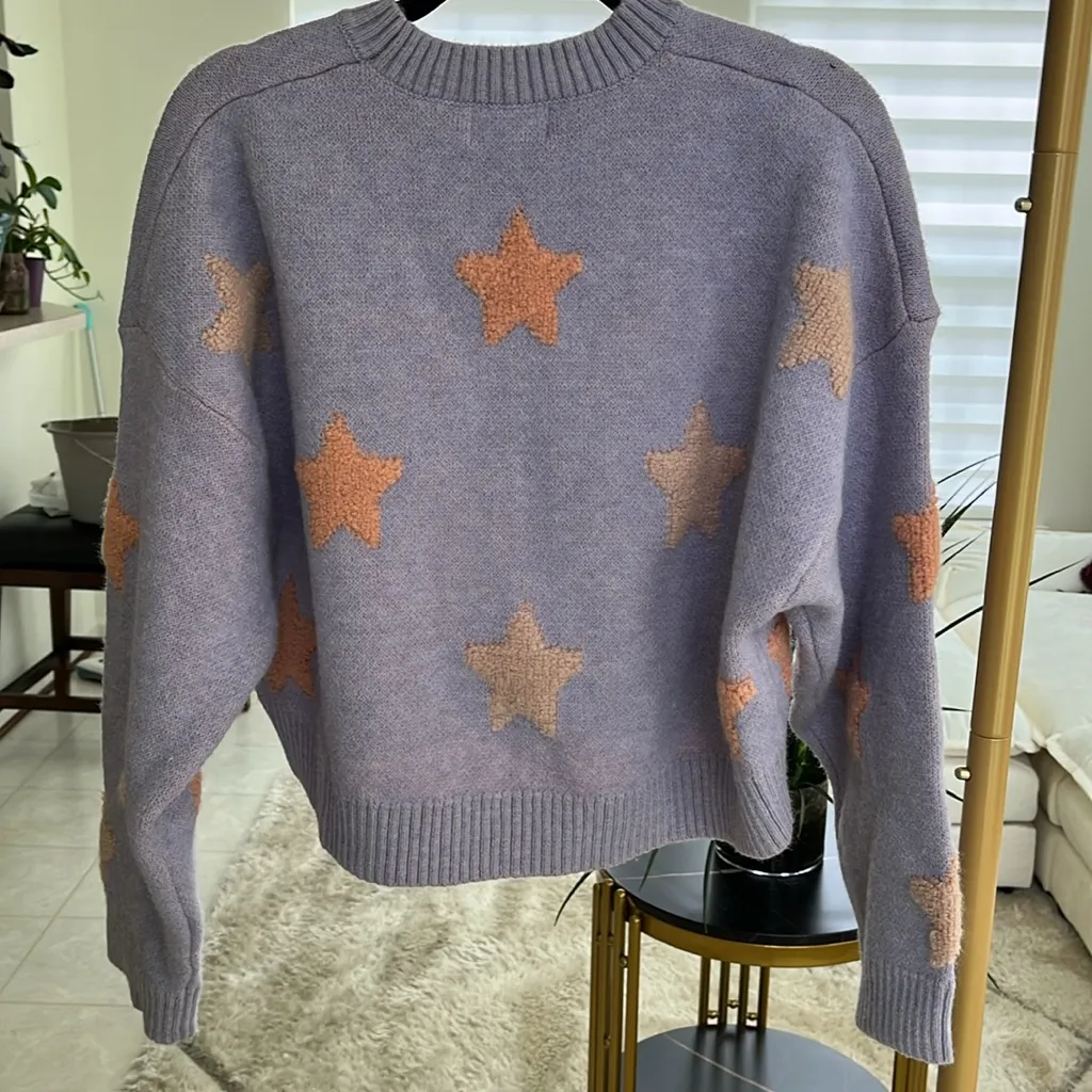 MABLE Lavender and Peach Star Sweater S Purple - Image 2