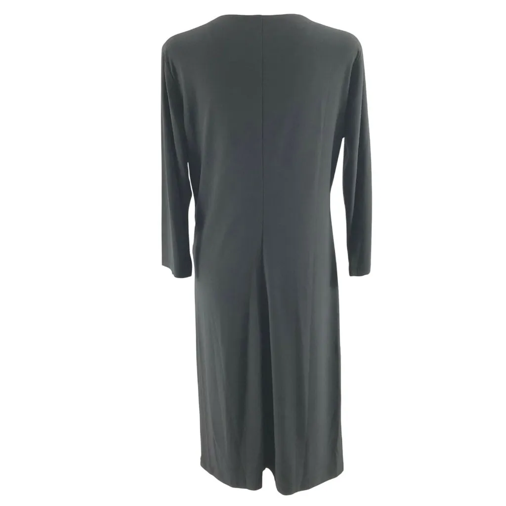 Metaphor Faux Wrap Dress Studded 3/4 Sleeve V Neck Black Size 10 - Image 3