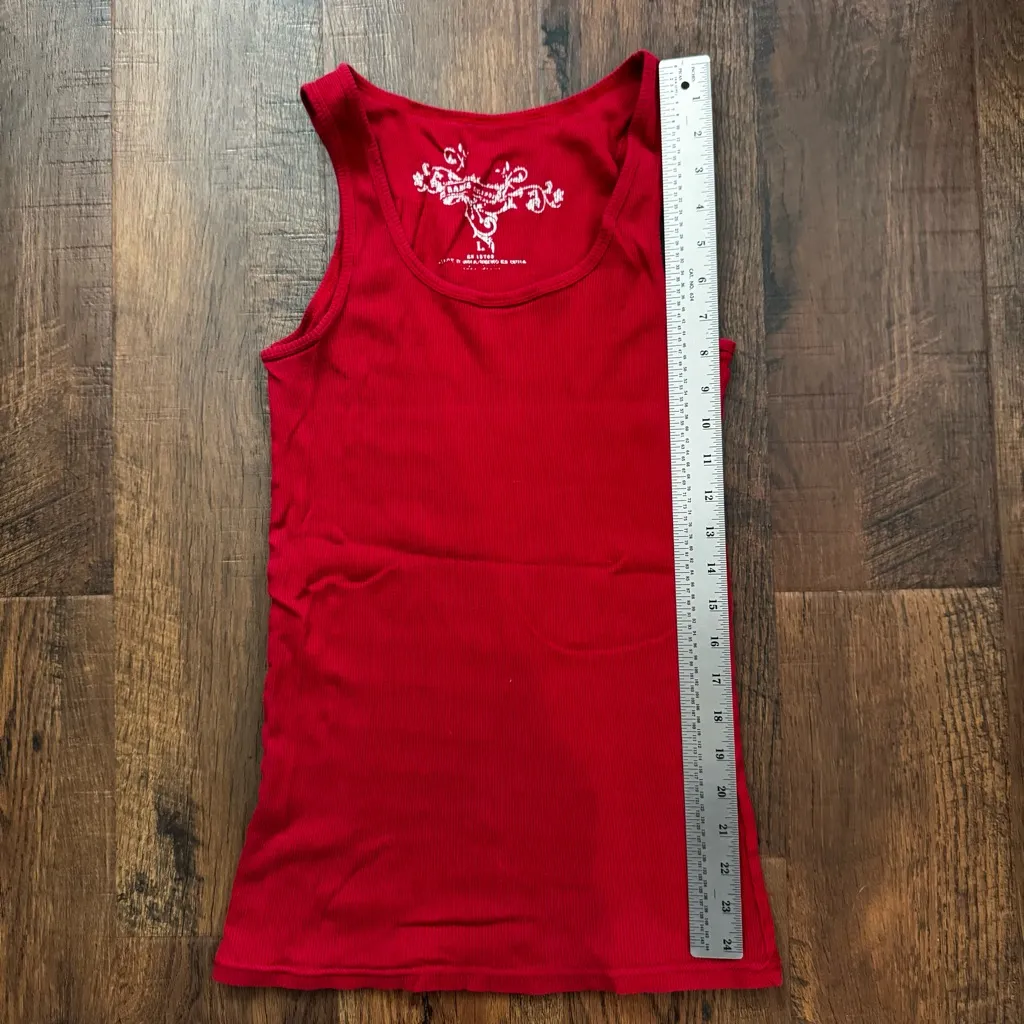HANES brick red tank top, size L - Image 6