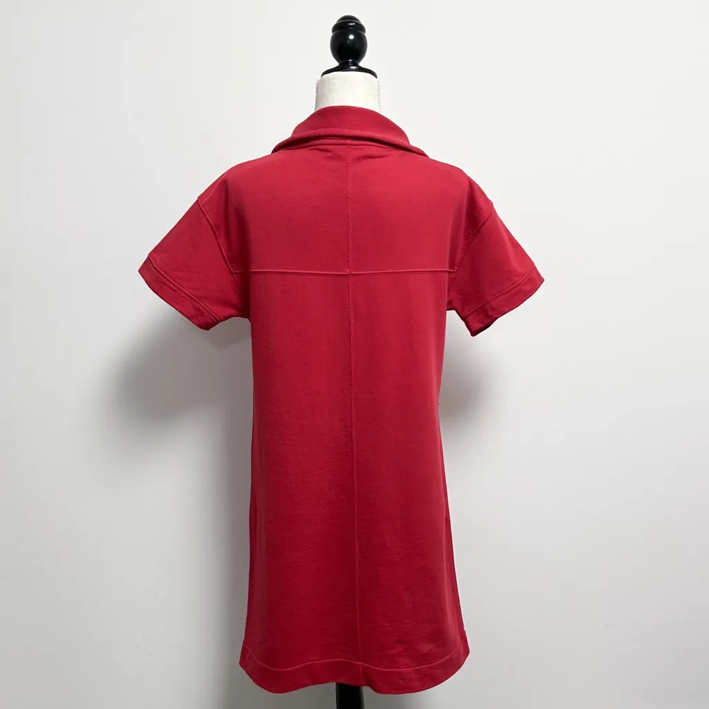 Love Moschino Red Short Sleeve Collar V Neck Pullover Sweatshirt Dress 6 *STAINS - Image 5