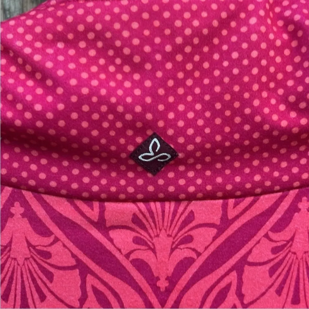 Prana Stretch Zip Neckline Multi Pattern Ruched Long Sleeve Dress Size Medium - Image 8