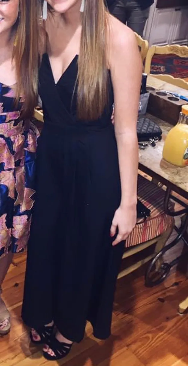 Black V Neck Jumpsuit - Image 2