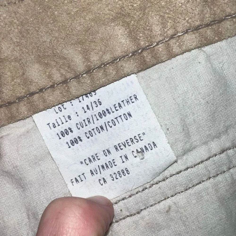 Skotts Tan Suede Leather Pants Size 14/26 - Image 8