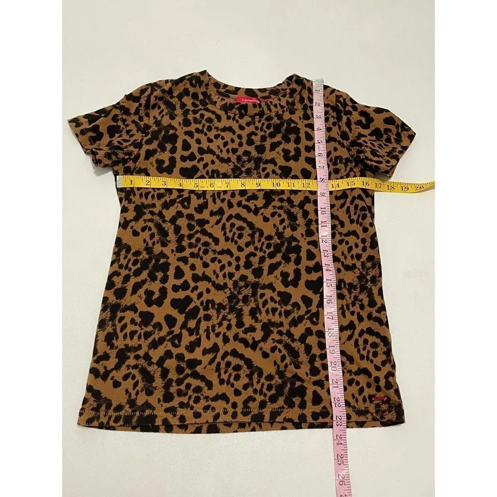 n:PHILANTHROPY Jigsaw BFF T-Shirt Leopard‎ Animal Print Brown Black XS - Image 5