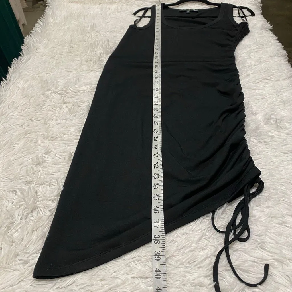Veronica Beard  Jeans Dimitri Ruched Tank Dress in Black Medium - Image 6