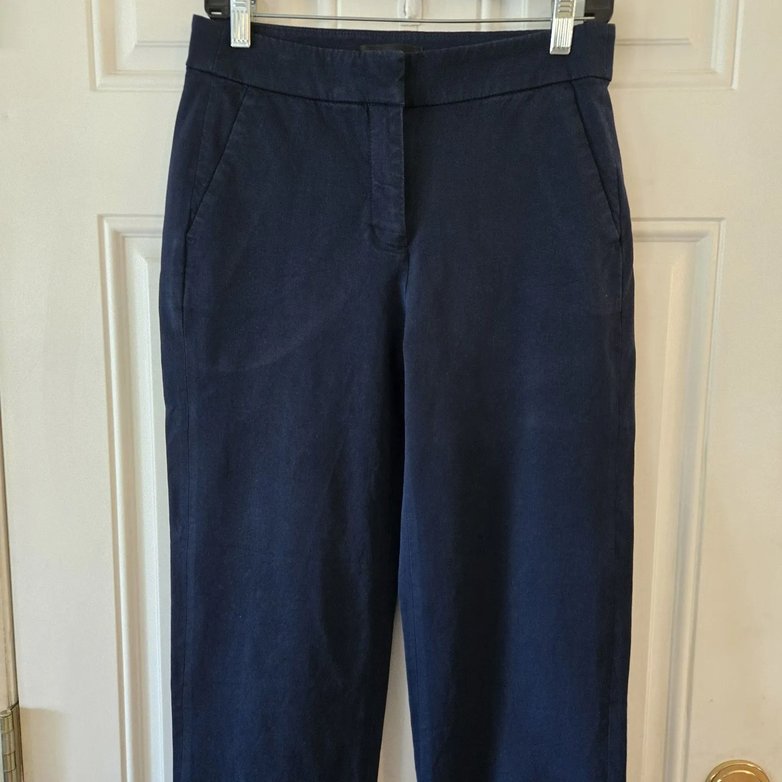 J.CREW Capri Pants Wide Leg Size 6P Navy Blue Dress Slacks Trousers Stretchy - Image 3