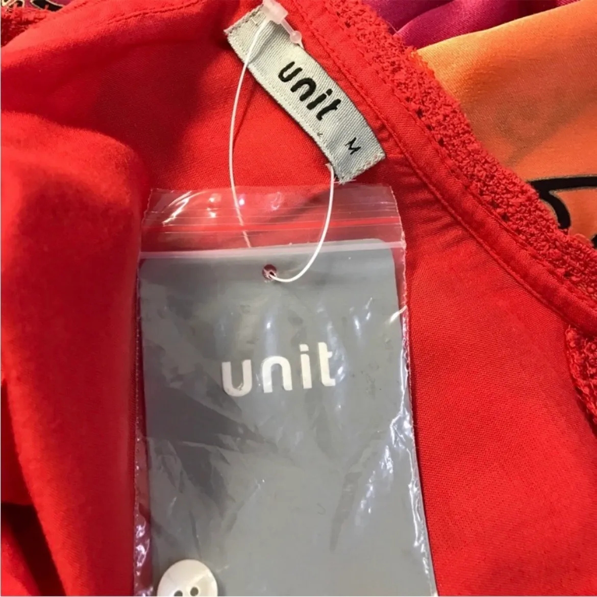 Red Peplum Lace Blouse NWT Size M - Image 4