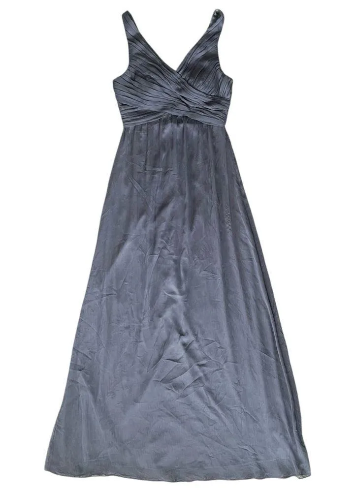 BHLDN Anthropologie Women’s Kia Crepe Sleeveless Hydrangea Blue Gray Maxi Dress - Image 14