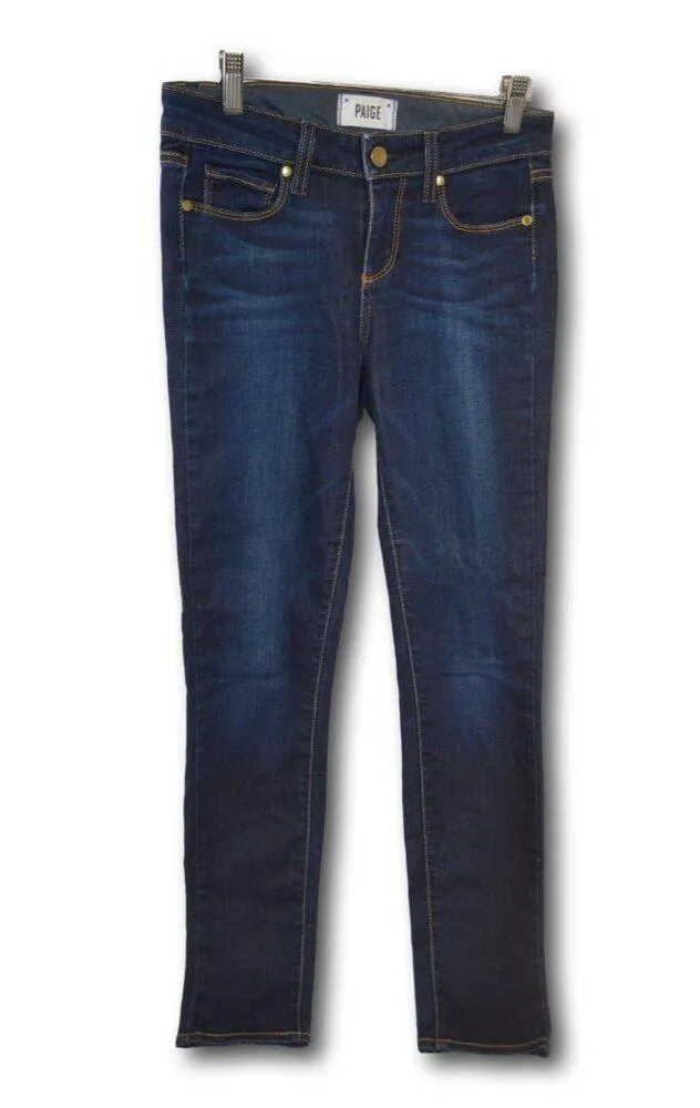 PAIGE Skyline Skinny Jeans Womens  Dark Wash Stretch Denim Mid Rise: Size 26 - Image 2