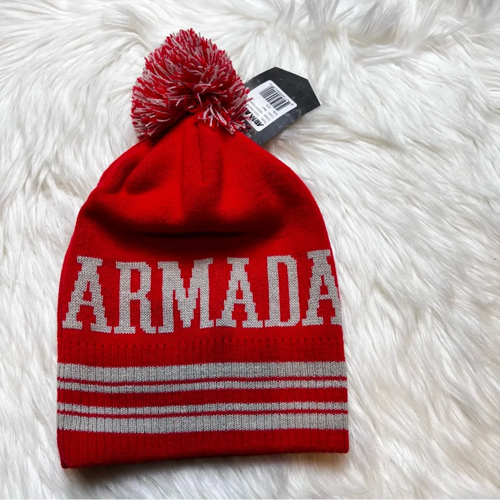 Armada Spirit Beanie. One Size. New With Tags. Red - Image 2