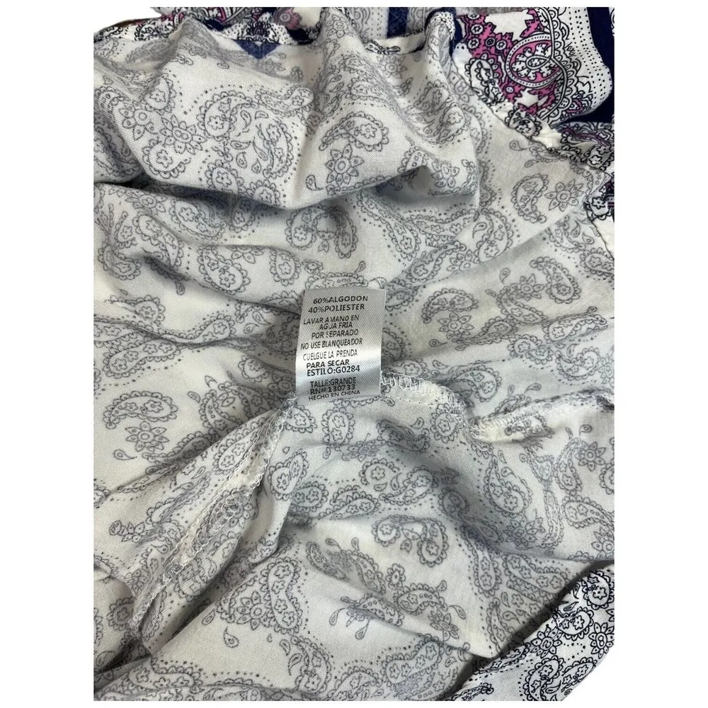 Umgee Womens Size Large Halter Trapeze Swing Dress Paisley High Neck Ivory - Image 7