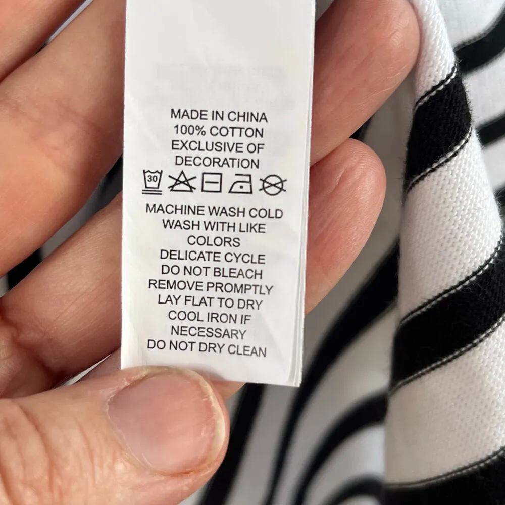 Kate Spade Broome Street Black And White Striped Embroidered Mini Dress Size M - Image 7