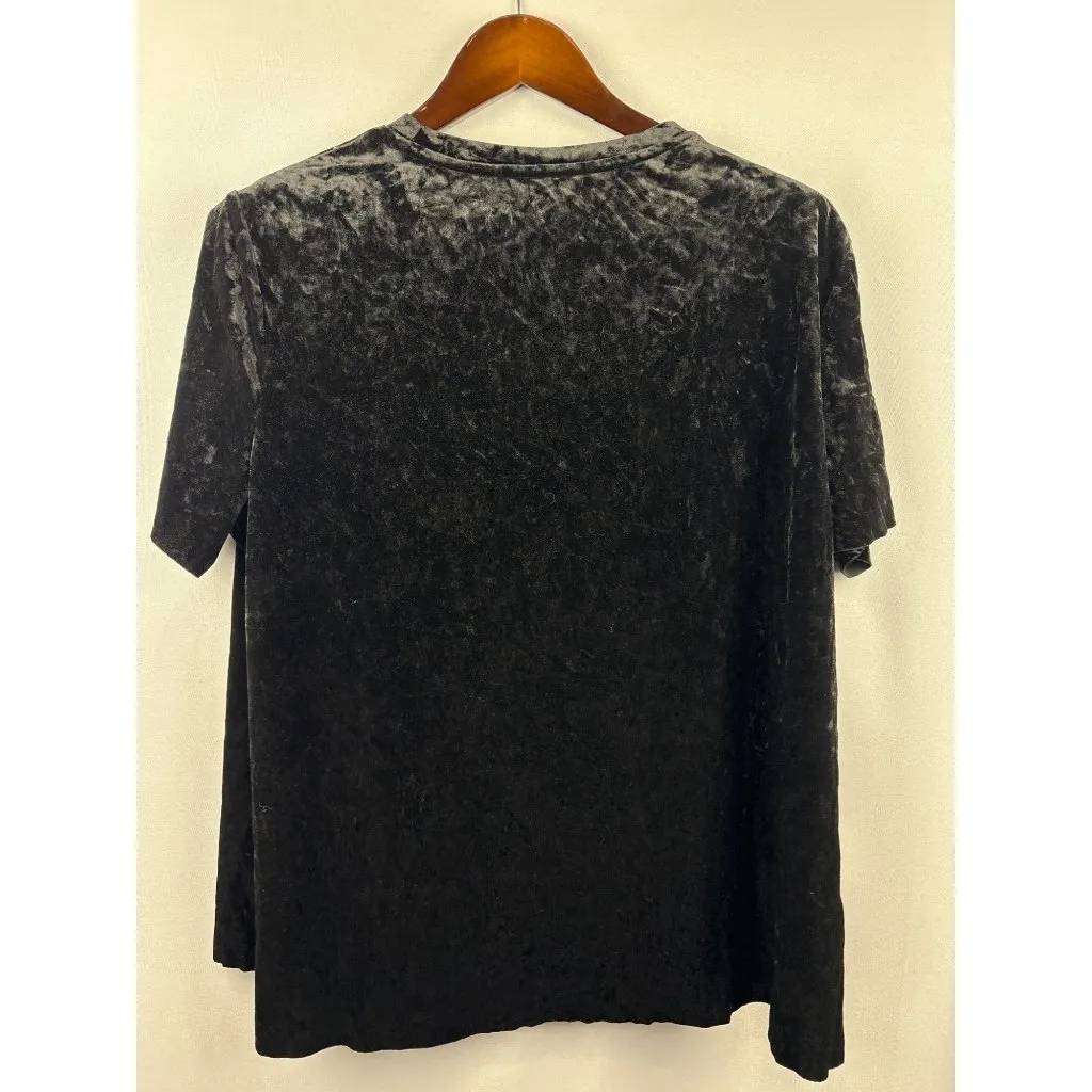 Women’s Falls Creek 1X Black Velvet T-Shirt with Breast Pocket - Image 3