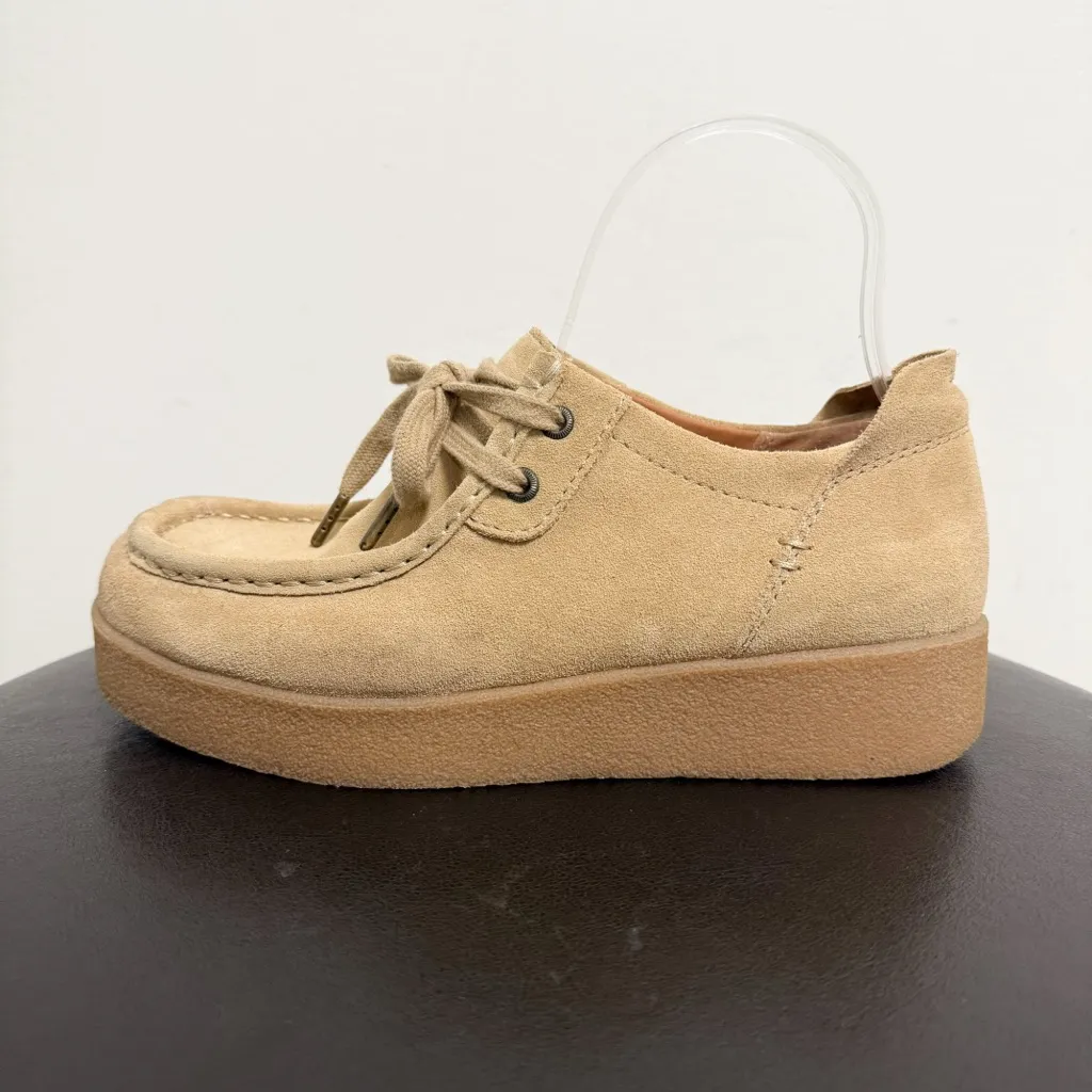 Zodiac Sand Tan Suede Leather Platform Fern Square Toe Chukka Lace Up Shoes 8 M - Image 2