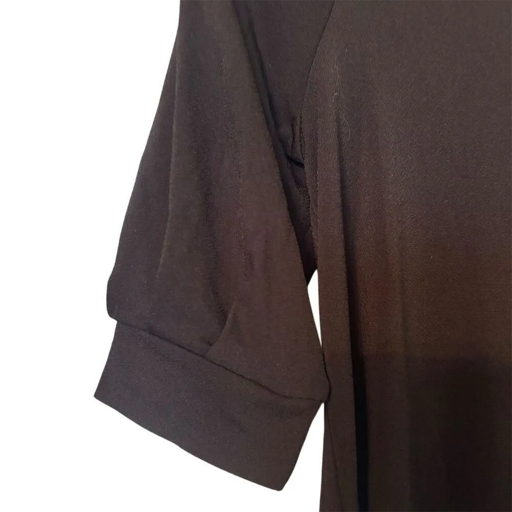 H&M Women's Black Boat Neck 3/4 Sleeve Blouse XS - Image 3