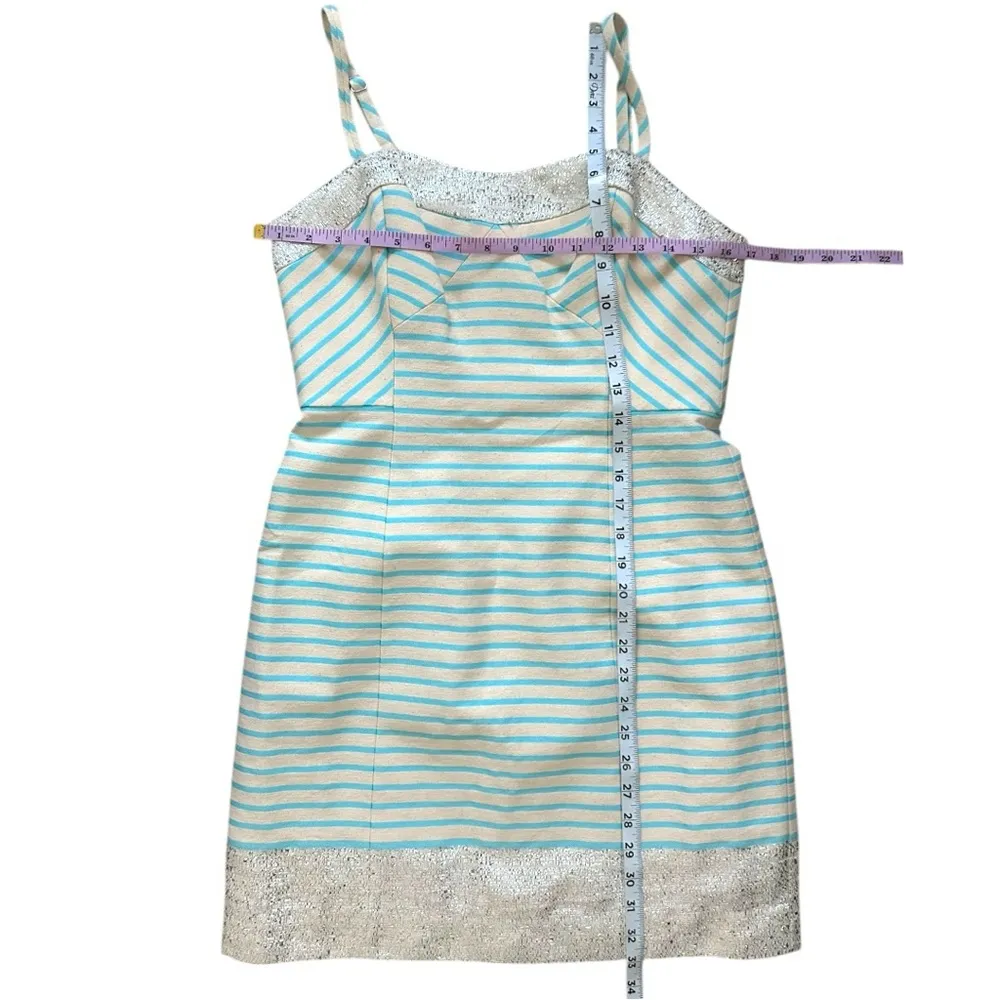 Lilly Pulitzer Remi Blue Horizon Bayview Stripe Metallic Corset Dress Size 6 - Image 7