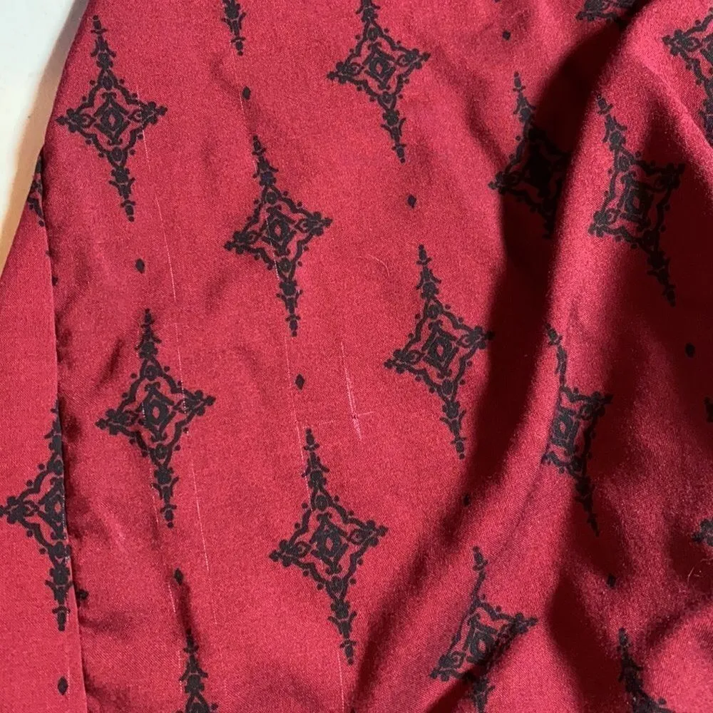Lularoe Red & Black Pattern Long Waterfall Kimono - Image 6