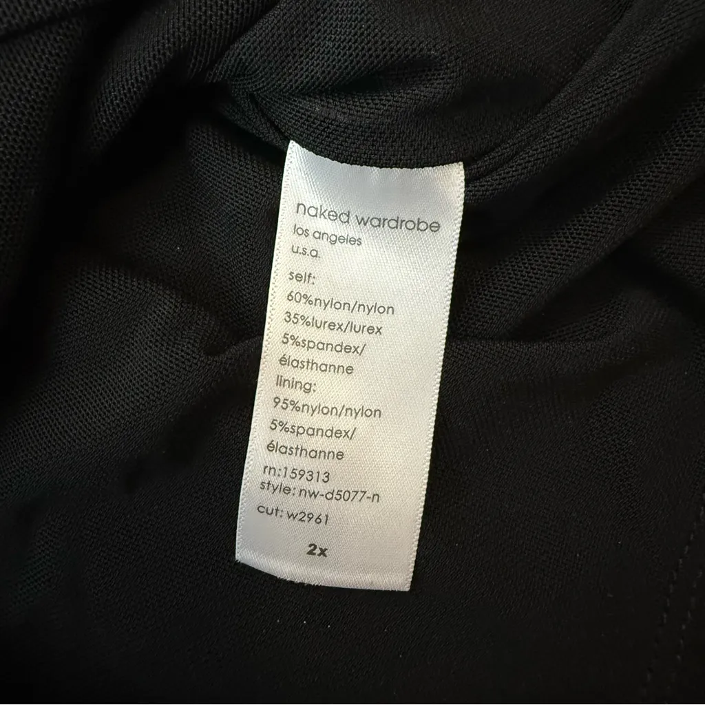 Naked Wardrobe Strapless‎ Lurex Tube Dress Gunmetal Silver 2X - Image 5