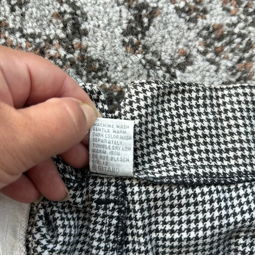 Vintage Gitano Pleated Houndstooth Shorts 18 Black - Image 5