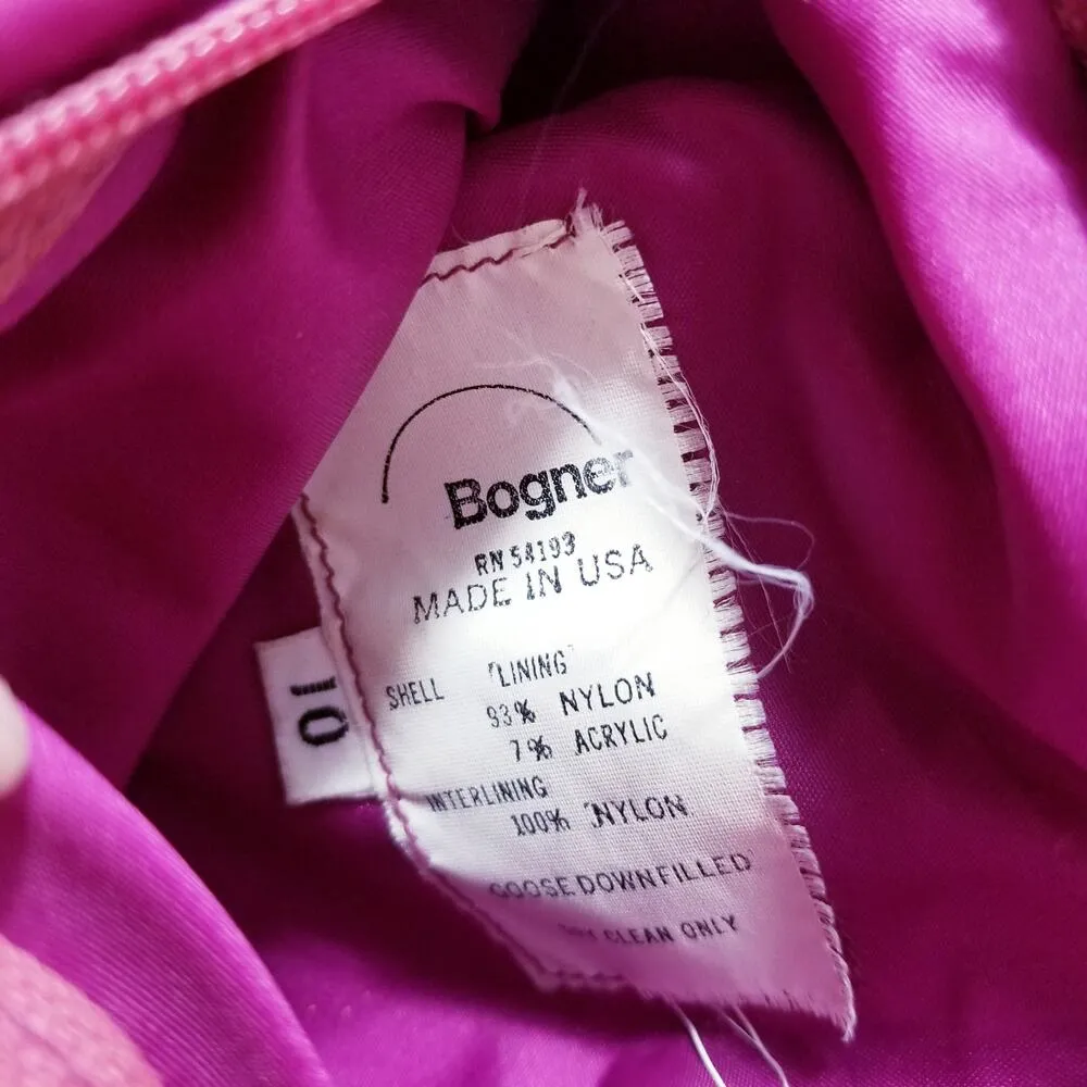 Bogner Fuchsia Goose Down Puffer Ski Winter Jacket Pink Size 10 - Image 3