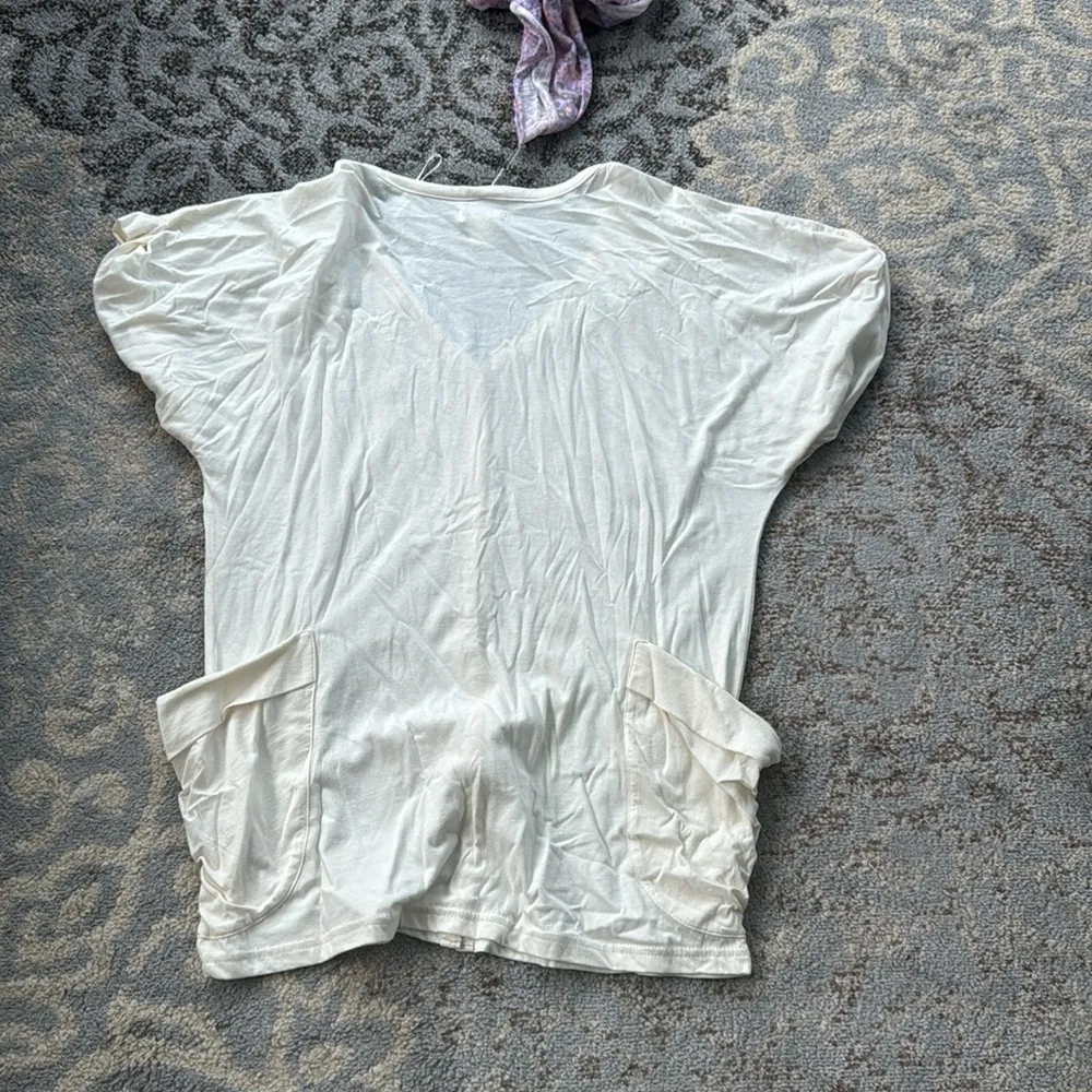 Route 66 Button Down Tee with Handkerchief Cream Large - Image 6