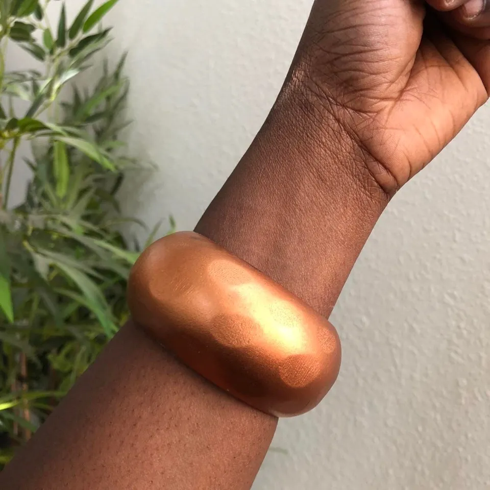 Y2K Boho Hippie Indie Wooden Large Chunky Gold - Image 3