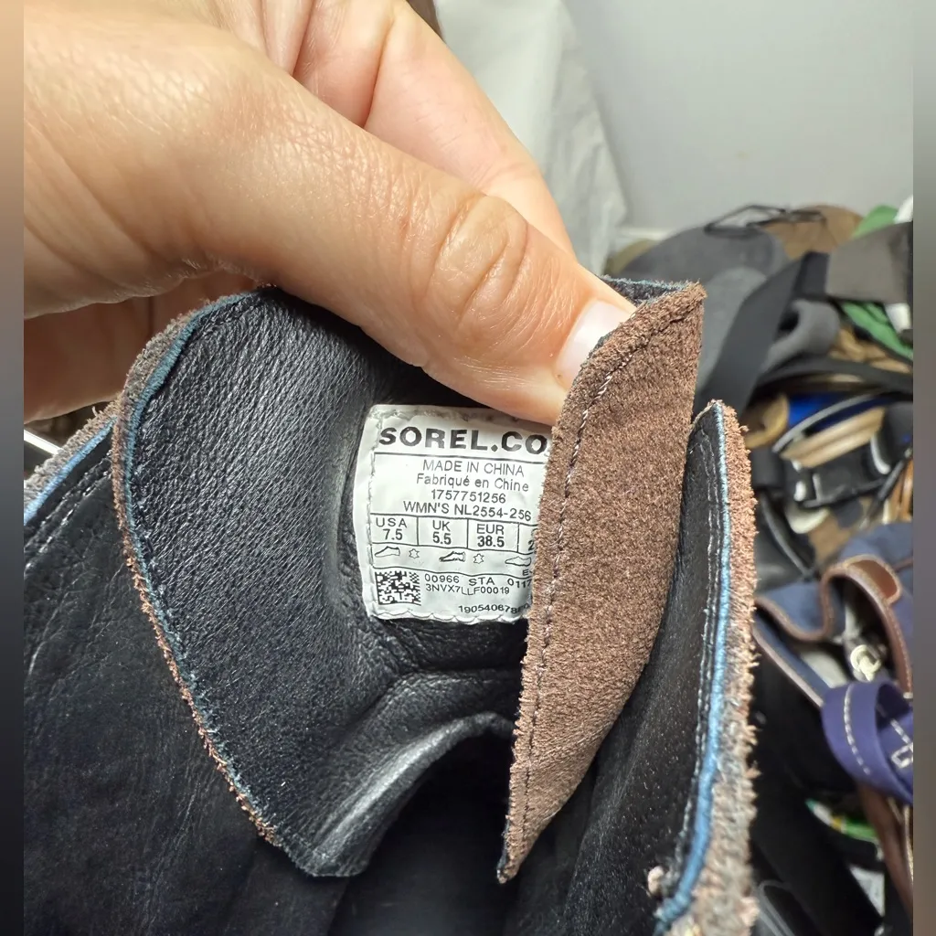 SOREL After Hours Brown Suede Wedge Ankle Bootie SZ US 7.5 Heeled Boot Lug Sole - Image 8