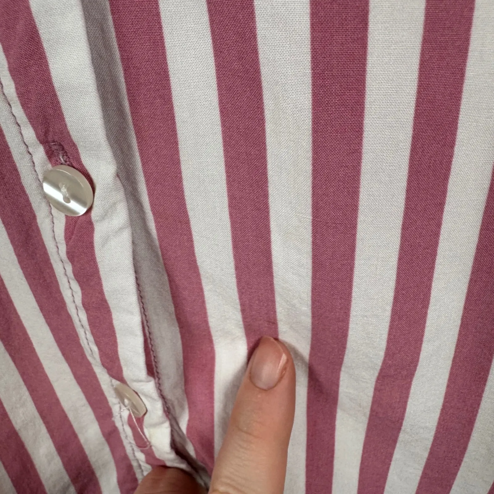 Jane + Delancey Womens Striped Button Down‎ Shirt Sz 1X Pink Relaxed Fit Casual - Image 5