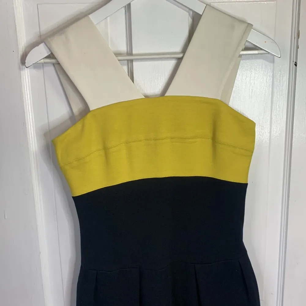 Lida Baday Chartreuse Black Color block Ponte Knit Bodycon Dress W - Image 4