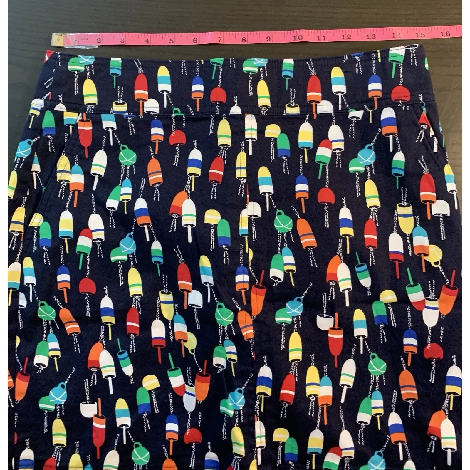 Talbots Lobster‎ Pot Buoy Print Pencil Skirt 6P Petites Novelty Preppy Coastal - Image 8