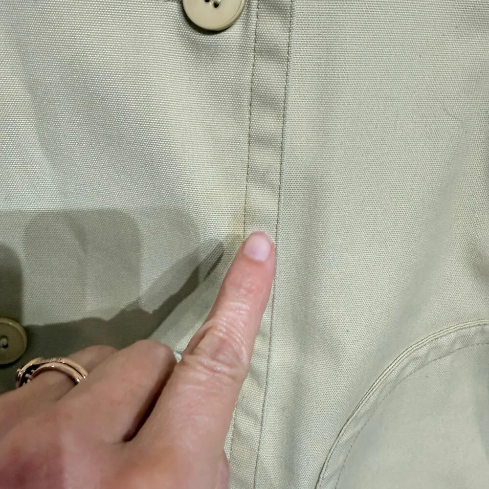 London Fog Khaki Classic Double Breasted Vintage Trench Coat Sz 12 - Image 6