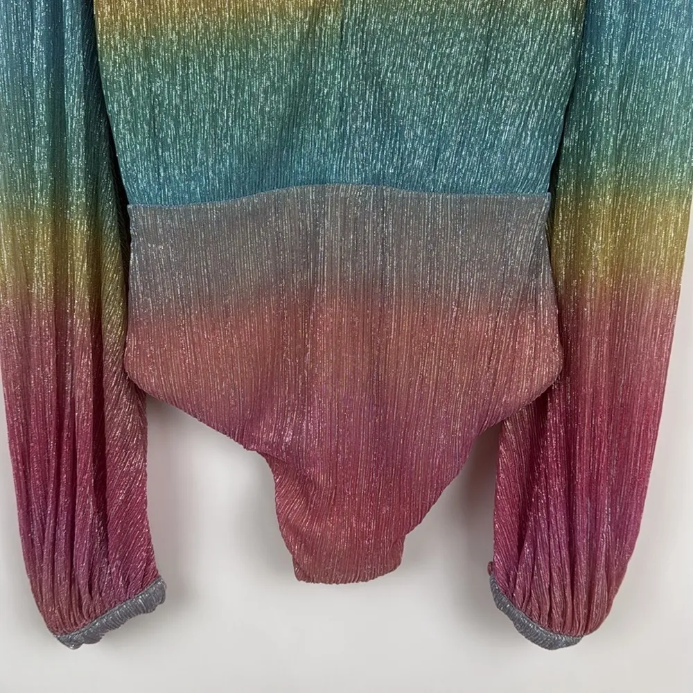 PatBO Prism Plunge Bodysuit in Rainbow Size Medium - Image 9