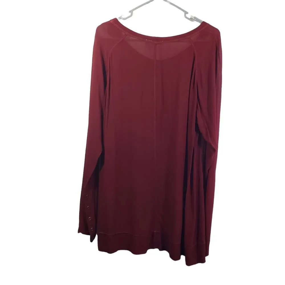 WILT Women's Medium Red Solid Tunic, Semi - Image 2